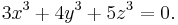 3x^3%2B4y^3%2B5z^3=0.