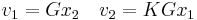 v_1 = G x_2 \quad v_2 = K G x_1