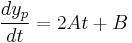 \frac{d y_p}{dt} = 2 A t %2B B