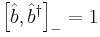 \left[\hat{b}, \hat{b}^\dagger \right]_- = 1