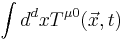 \int d^dx T^{\mu 0}(\vec{x},t)