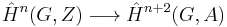 \hat H^n(G,Z)\longrightarrow\hat H^{n%2B2}(G,A)