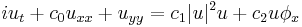 \displaystyle i u_t %2B c_0 u_{xx} %2B u_{yy} = c_1 |u|^2 u %2B c_2 u \phi_x