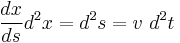 \frac{dx}{ds}d^2x=d^2s=v\ d^2t