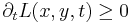 \partial_t L(x, y, t) \geq 0