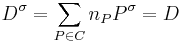 D^\sigma=\sum_{P \in C}n_P P^\sigma=D