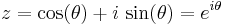 z=\cos(\theta)%2Bi\,\sin(\theta)=e^{i\theta}