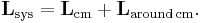 \mathbf{L}_\mathrm{sys} = \mathbf{L}_\mathrm{cm} %2B \mathbf{L}_\mathrm{around\,cm}.