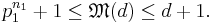 p_1^{n_1}%2B1 \le \mathfrak{M}(d) \le d%2B1. 