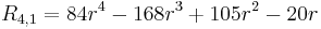 R_{4,1} = 84 r^4-168 r^3%2B105 r^2-20 r