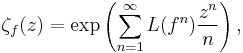 \zeta_f(z) = \exp \left( \sum_{n=1}^\infty L(f^n) \frac{z^n}{n} \right), 