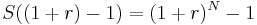 S((1%2Br)-1) = (1%2Br)^N - 1