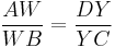 \frac{AW}{WB}=\frac{DY}{YC} 