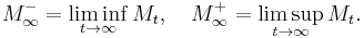  M^-_\infty = \liminf_{t\to\infty} M_t, \quad M^%2B_\infty = \limsup_{t\to\infty} M_t. 