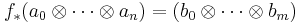  f_*(a_0 \otimes \cdots \otimes a_n) = (b_0 \otimes \cdots \otimes b_m) 