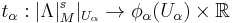 t_\alpha�: |\Lambda|^s_M|_{U_\alpha} \to \phi_\alpha(U_\alpha)\times\mathbb{R}