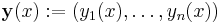 \mathbf{y}(x):=(y_1(x),\ldots,y_n(x))