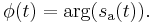 
\phi(t) = \mathrm{arg}( s_\mathrm{a}(t) ) 
.\,