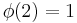 \phi(2)=1