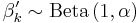 \beta'_k \sim \mathrm{Beta}\left(1,\alpha\right)