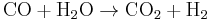 \mbox{CO} %2B \mbox{H}_2\mbox{O} \rightarrow \mbox{CO}_2 %2B \mbox{H}_2 