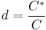 d = \frac{C^*}{C}