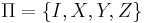 \Pi=\left\{  I,X,Y,Z\right\}  