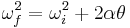 \omega_f^2 = \omega_i^2 %2B 2 \alpha\theta