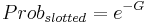 Prob_{slotted} = e^{-G}