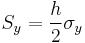 \,S_y = \frac{h}{2} \sigma_y