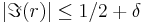  \vert \Im(r) \vert \leq 1/2%2B\delta 