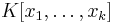 K[x_1,\ldots,x_k]