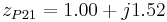 z_{P21} = 1.00 %2B j1.52\,