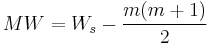 MW=W_s-\frac{m(m%2B1)}{2}