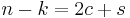 n-k=2c%2Bs