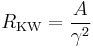 R_\mathrm{KW} = \frac{A}{\gamma^2}