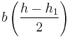  b \left(\frac{h-h_{1}}{2}\right)