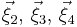 \vec{\xi}_2, \, \vec{\xi}_3, \, \vec{\xi}_4