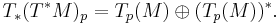 T_*(T^*M)_p = T_p(M) \oplus (T_p(M))^*.