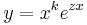 y=x^ke^{zx} \,