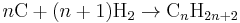 n{\rm C} %2B (n%2B1){\rm H}_2 \rarr {\rm C}_n{\rm H}_{2n%2B2}