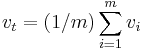  v_t = (1/m) \sum_{i=1}^m v_i