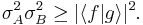 \sigma_{A}^{2}\sigma_{B}^{2} \geq |\langle f|g\rangle|^{2}.