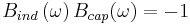 B_{ind}\left(\omega\right) B_{cap}(\omega) = -1