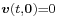 \scriptstyle\boldsymbol{v}(t,\boldsymbol{0})=0