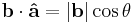 \mathbf{b}\cdot\mathbf{\hat a} = |\mathbf{b}|\cos\theta