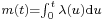 \scriptstyle m(t) = \int_0^{t} \lambda (u)\text{d}u