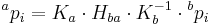 
{}^ap_i = K_a \cdot H_{ba} \cdot K_b^{-1} \cdot {}^bp_i
