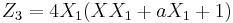 Z_3 = 4X_1(XX_1%2BaX_1%2B1) \, 