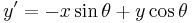 y' = - x \sin \theta %2B y \cos \theta